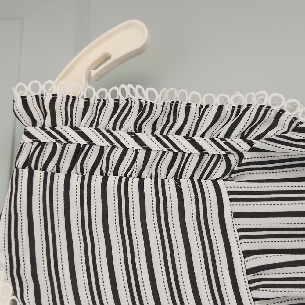 Loft, Woman's, Sz XXSP, 2 BL Stripes & Dashes; Short Sleeve w wh Circles - Picture 7 of 9